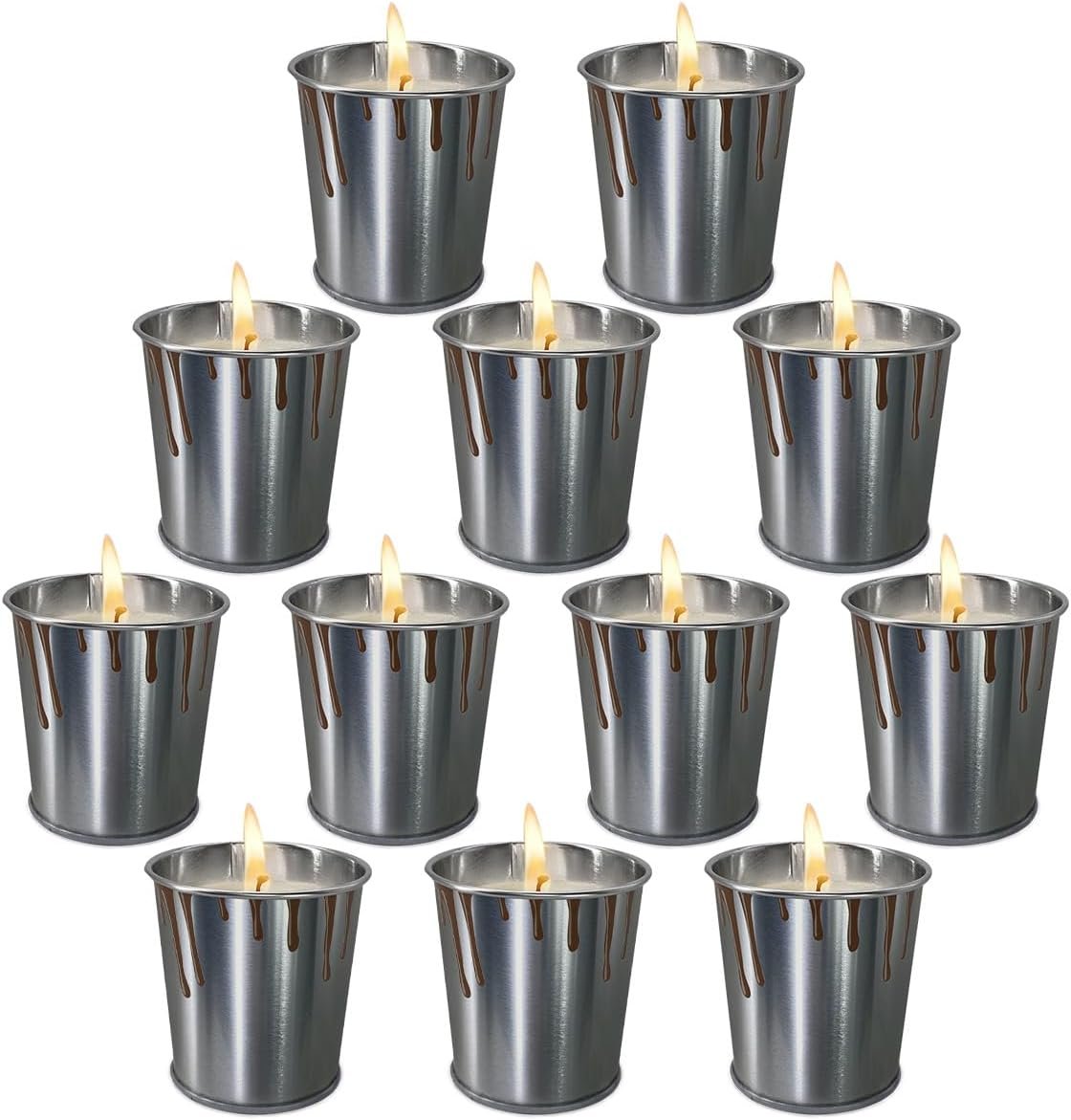61R0YIbaPdL._AC_SL1200_.jpg Summer Outdoor citronella Candles Made of Pure Lemongrass Essential Oil and Natural Soy Wax, Long-Lasting Burning, Indoor Bedroom, Kitchen, Garden, Terrace, Balcony, Camping (12 Packs) - Image 1